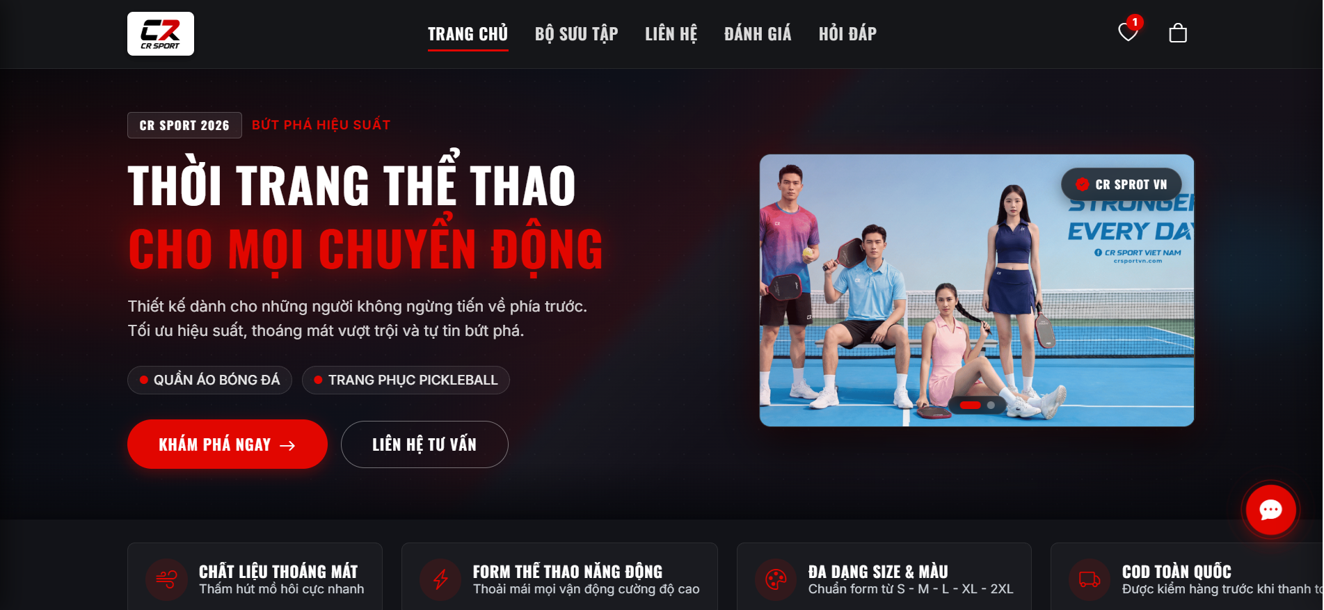 CR SPORT - Website Thời Trang Thể Thao