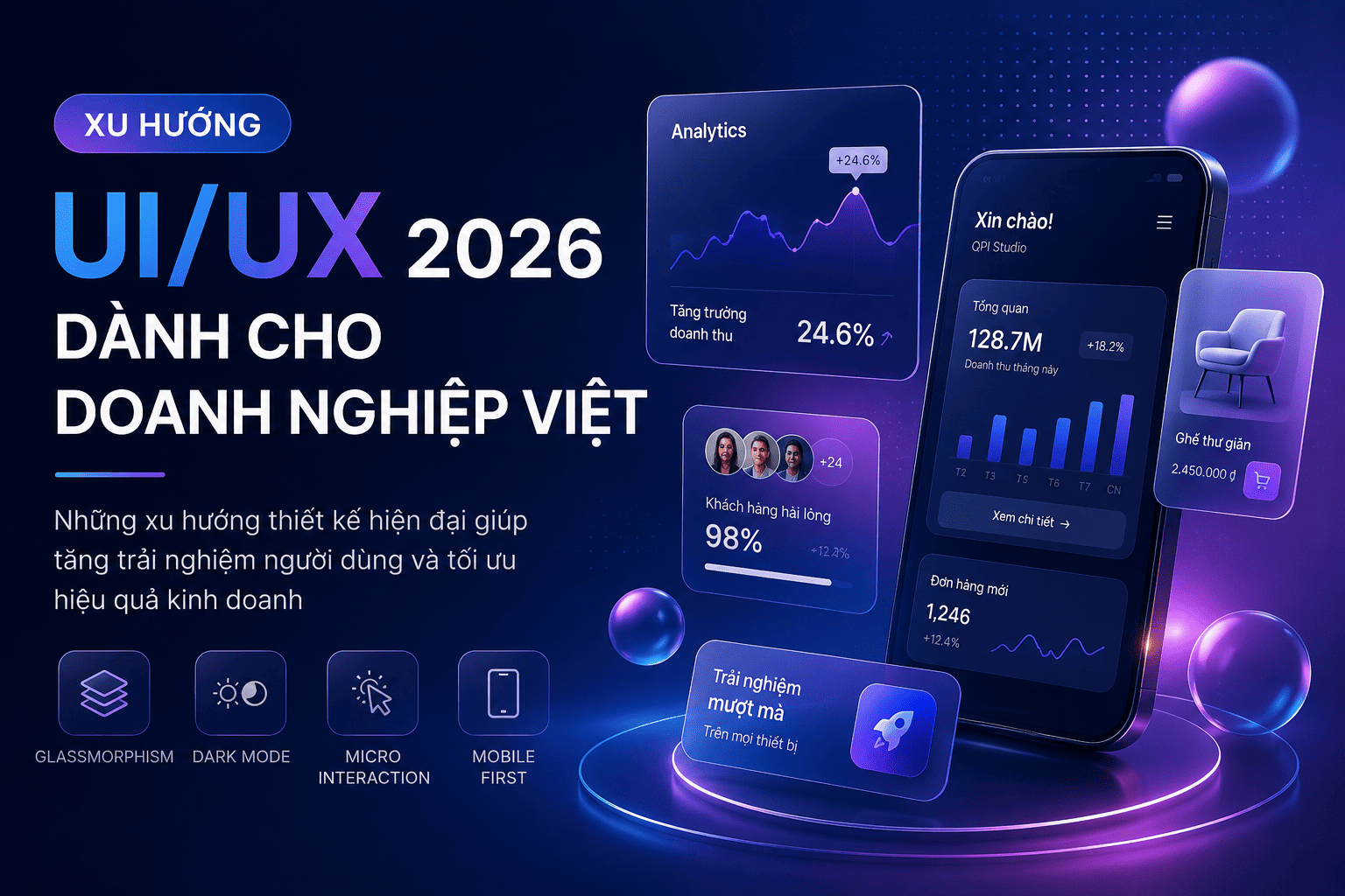 Xu hướng thiết kế UI/UX 2026 dành cho doanh nghiệp Việt