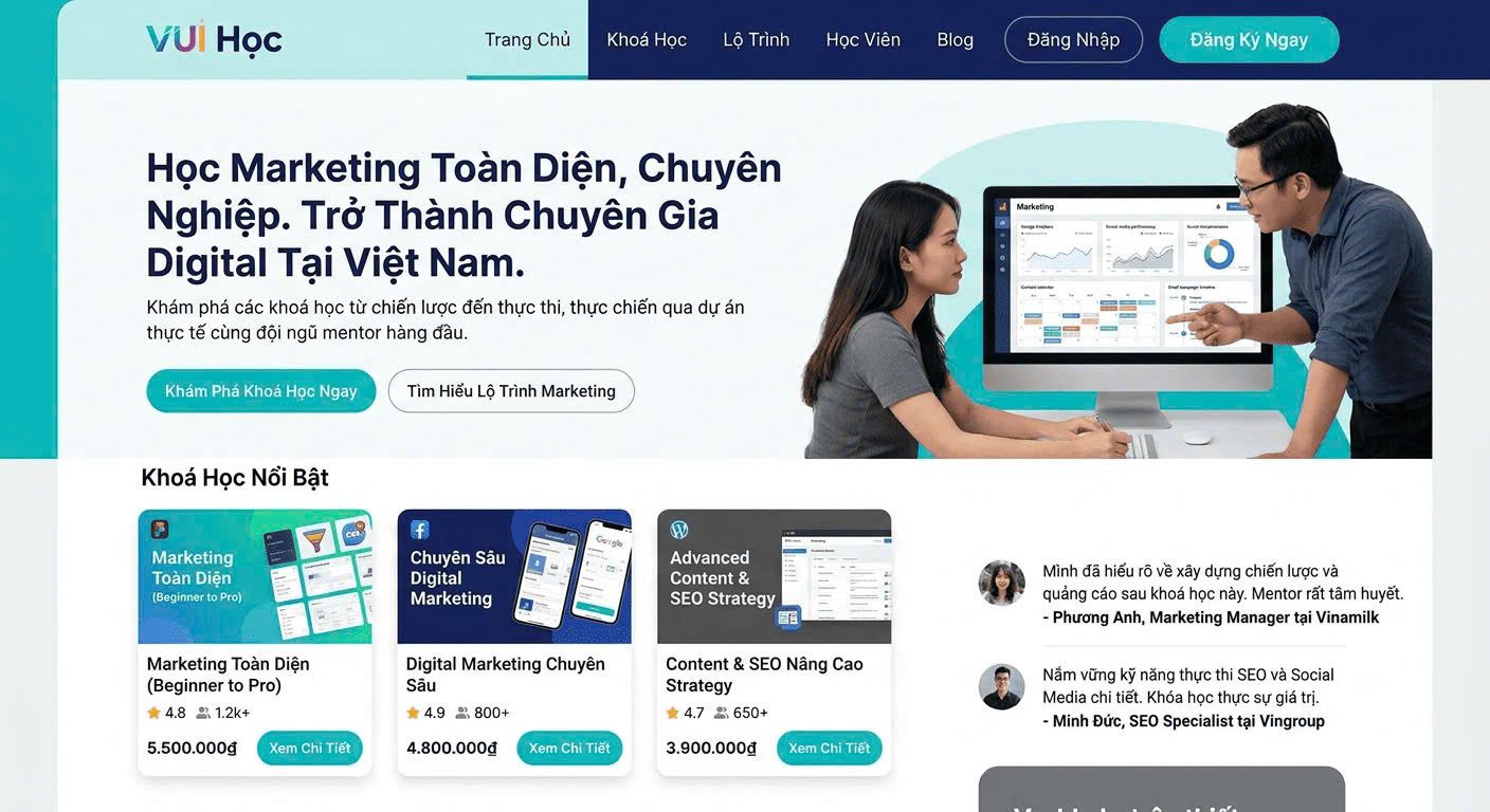 Website Khóa Học Marketing Online