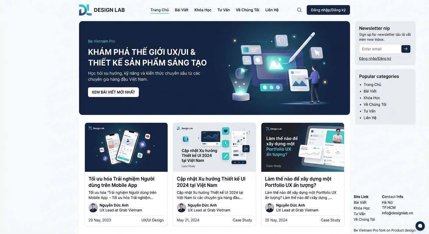 Website Blog & Học Viện UX/UI Design